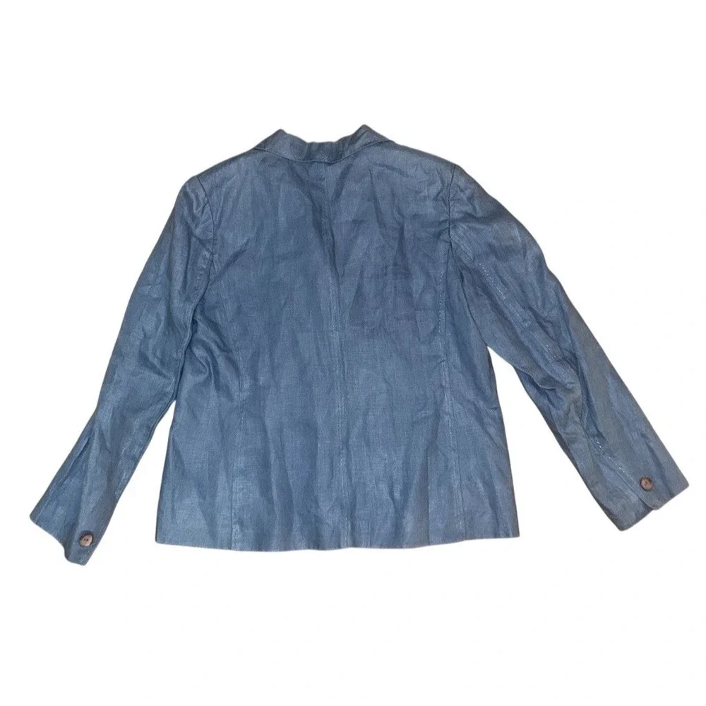 Rafaella Pant Suit Set Womens Size 14 Blue Shimmer Blazer Jacket‎ & Pants